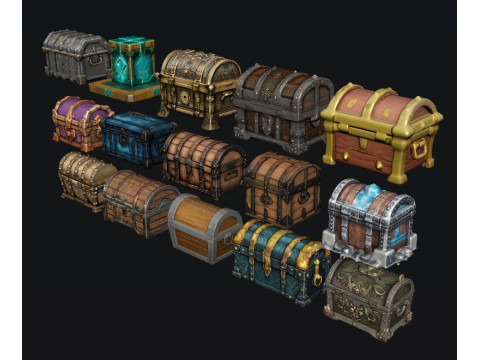 Treasure Chest Pack 3D Model