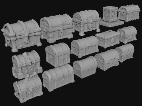Treasure Chest Pack 3D Model