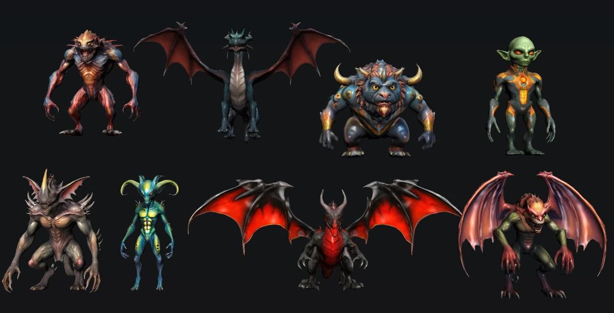 Creature Fantazy 3D Model .c4d .max .obj .3ds .fbx .stl .blend 