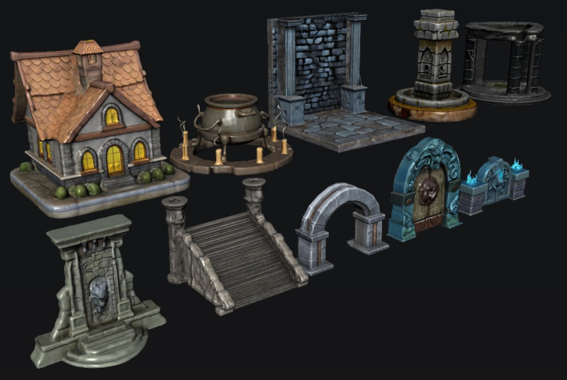 Game Equipments Architecture 3Dモデル .c4d .max .obj .3ds .fbx .stl .blend 