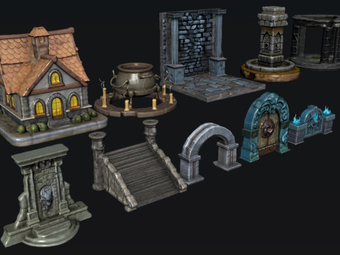 Game Equipments Architecture 3Dモデル