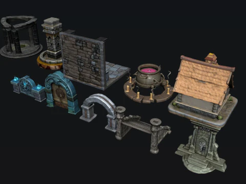 Game Equipments Architecture 3D Model