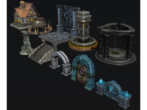 Game Equipments Architecture 3D Model