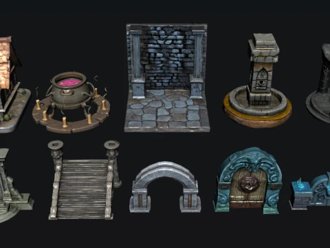 Game Equipments Architecture 3D Model