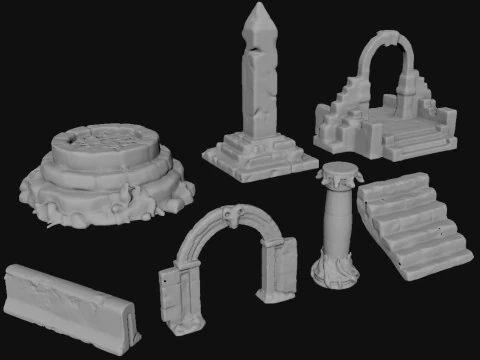 Stone Architecture 3D Model