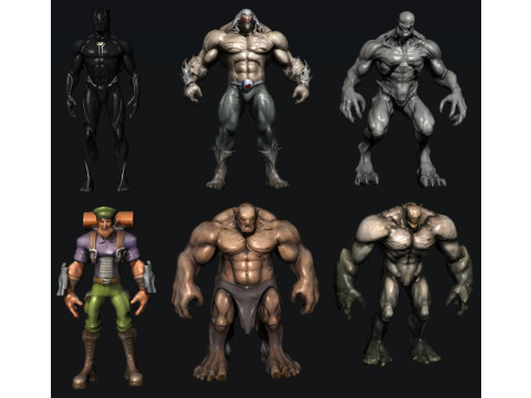 Fighters Characters Model 3D