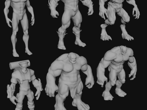 Fighters Characters 3D Model