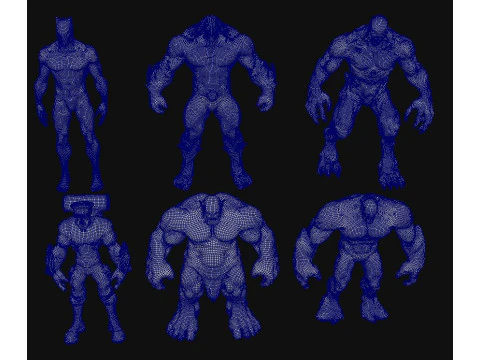 Fighters Characters 3D Model