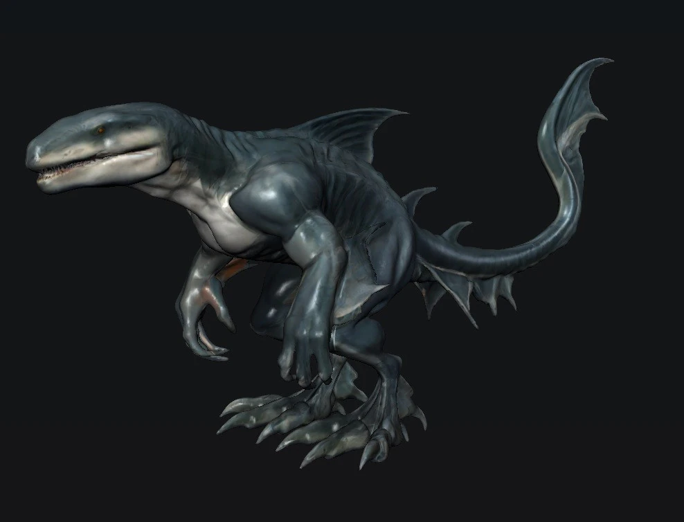 Shark Fantasy Creature 3D Model .c4d .max .obj .3ds .fbx .stl .blend 