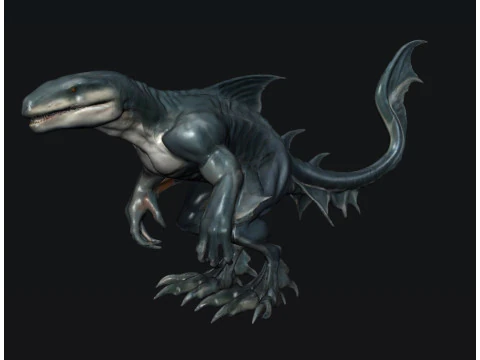 Фентезійна істота акула 3D Модель
