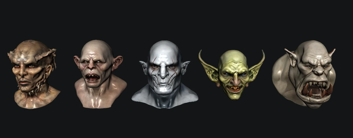 Head Monster 3D Model .c4d .max .obj .3ds .fbx .stl .blend