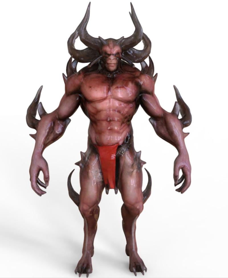 Devil Creature 3D Model .c4d .max .obj .3ds .fbx .stl .blend 