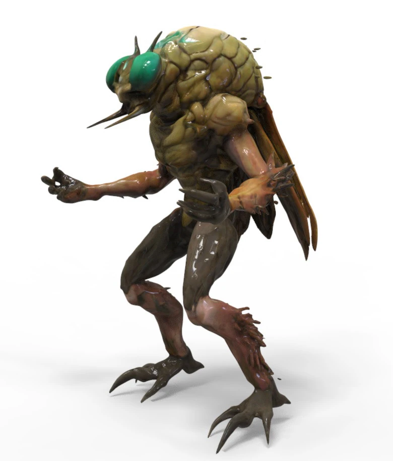 Monster Fly 3D Model .c4d .max .obj .3ds .fbx .stl .blend 