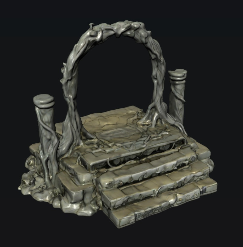 Stone Portal 3D Model .c4d .max .obj .3ds .fbx .stl .blend 
