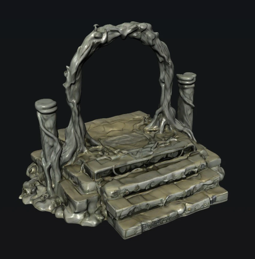 Stone Portal 3D Model .c4d .max .obj .3ds .fbx .stl .blend 