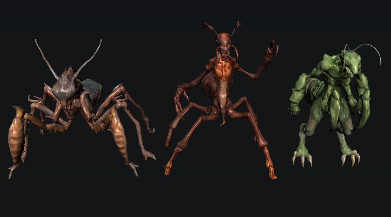 Creature Monsters 3D Model .c4d .max .obj .3ds .fbx .stl .blend 