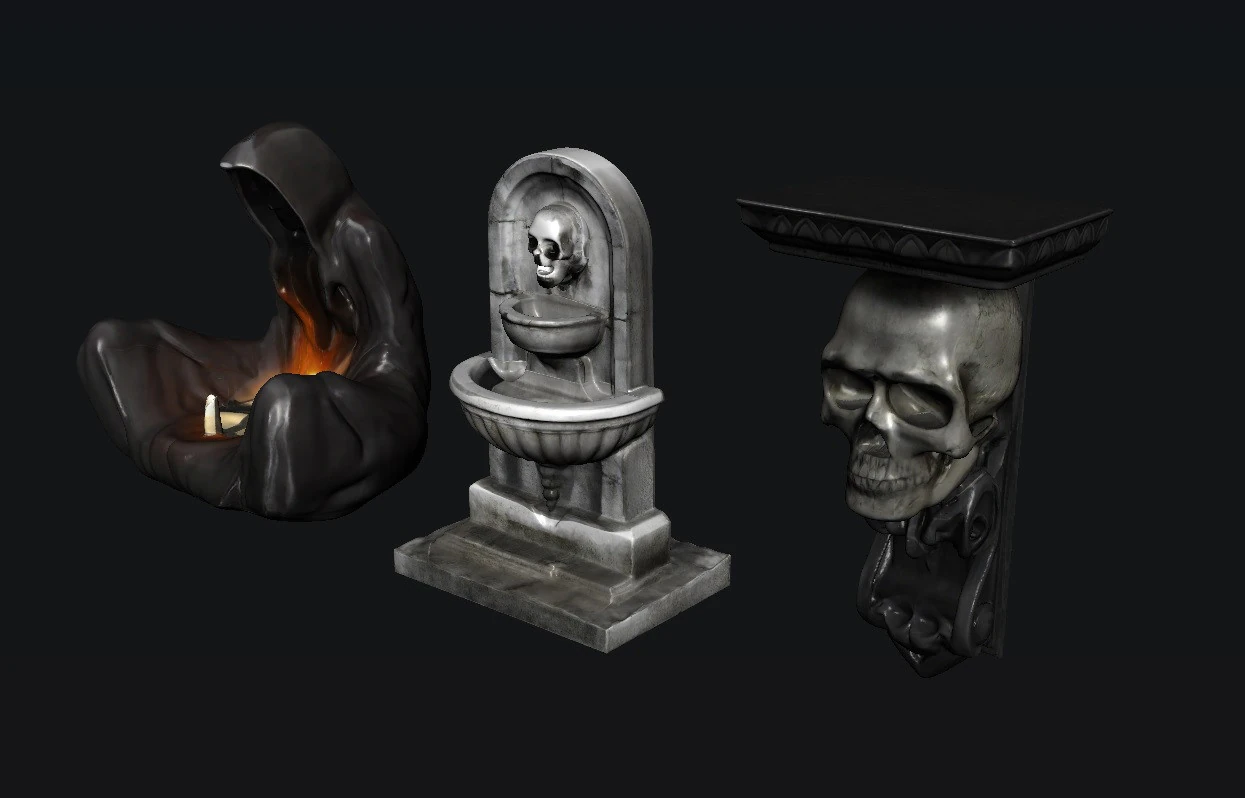 Architecture Gothic 3D Model .c4d .max .obj .3ds .fbx .stl .blend 