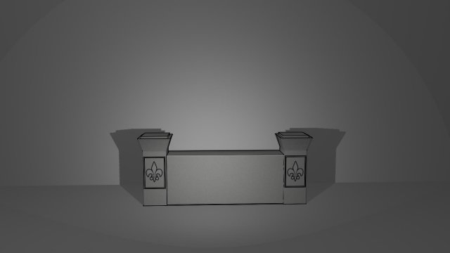 small wall and pillars 3Dモデル .c4d .max .obj .3ds .fbx .stl .blend 