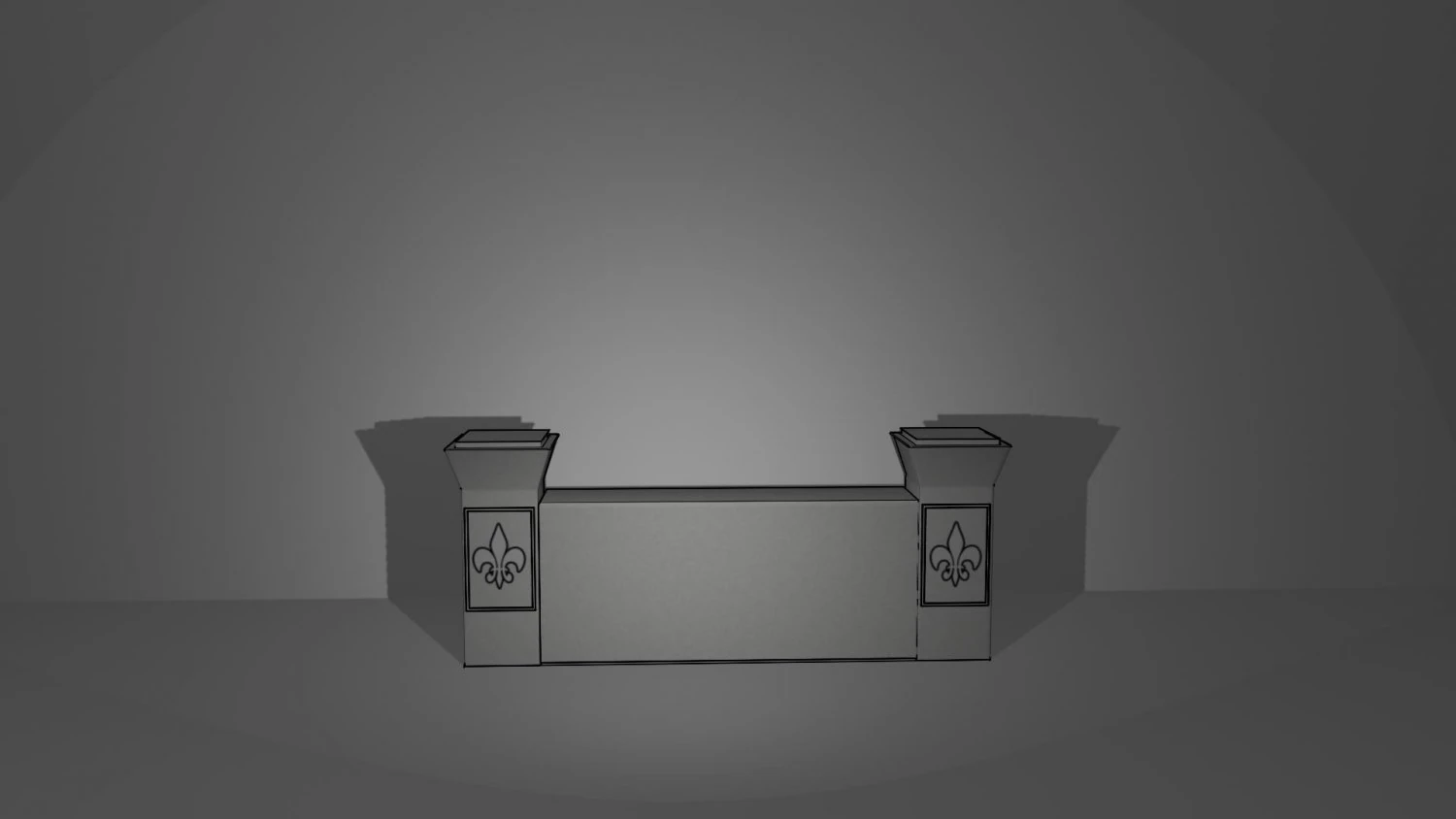 small wall and pillars 3D Model .c4d .max .obj .3ds .fbx .stl .blend 