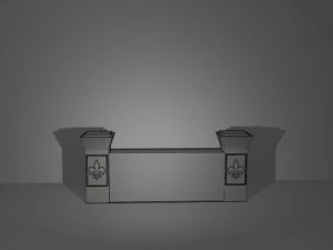 kleine muur en pilaren 3D Model