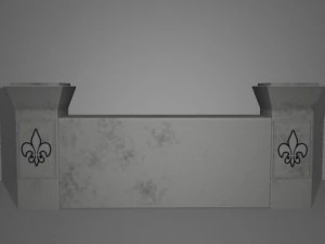 small wall and pillars 3D Model
