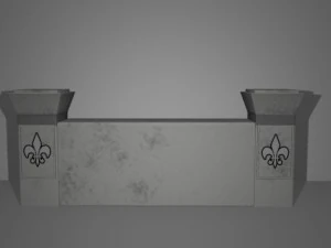 small wall and pillars 3D Model