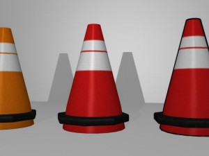 traffic cone x3 Modelo 3D