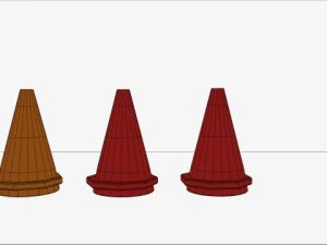 traffic cone x3 3D Model
