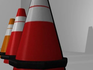 traffic cone x3 3D Model