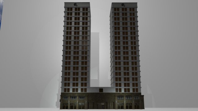 apartment building 3D Model .c4d .max .obj .3ds .fbx .stl .blend 