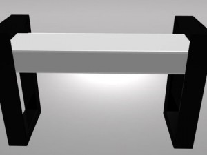 bench with square legs collection x5 mb obj 3D Model