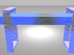bench with square legs collection x5 mb obj 3D Model