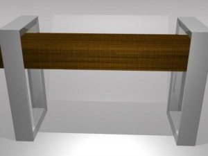 bench with square legs collection x5 mb obj 3D Model