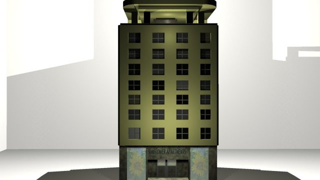 sunflowerapartment building mb obj fbx 3D Model .c4d .max .obj .3ds .fbx .stl .blend 