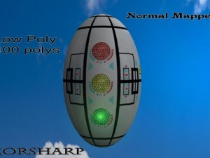 traffic light futuristic high low poly mb obj fbx Modèle 3D