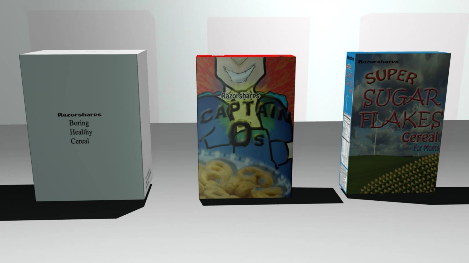 fictional comedic cereal boxes  mb obj fbx 3D Model .c4d .max .obj .3ds .fbx .stl .blend 