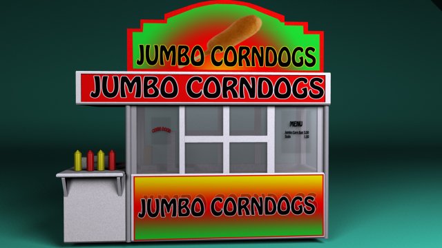 corn dog booth 3D मॉडल .c4d .max .obj .3ds .fbx .stl .blend 