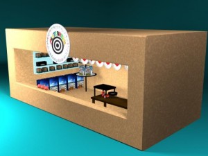 plate break carnival game kiosk Model 3D