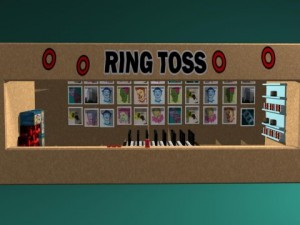 ring toss carnival game kiosk 3D Model