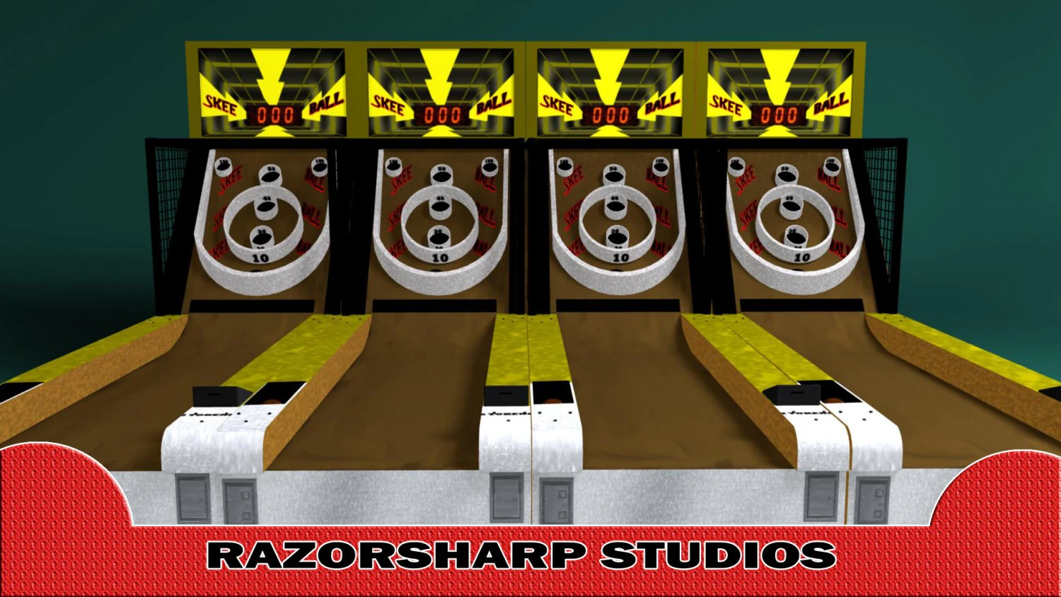 skeeball carnival game 3D Model .c4d .max .obj .3ds .fbx .stl .blend 
