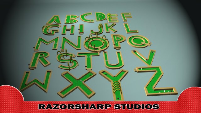 mini golf course alphabet az 3D Model .c4d .max .obj .3ds .fbx .stl .blend 