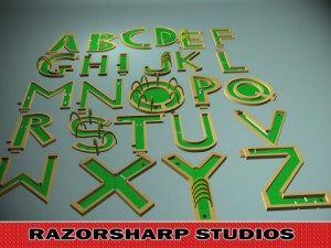 mini golf course alphabet az 3D Model