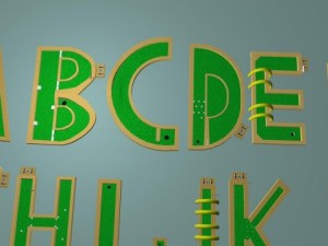 mini golf course alphabet az 3D Model