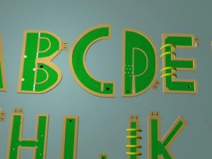 mini golf course alphabet az 3D Model