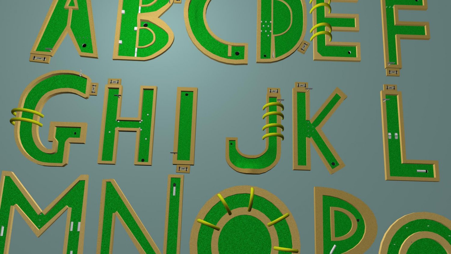 Mini Golf Course Alphabet Az 3d Model In Other 3dexport