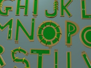 mini golf course alphabet az 3D Model