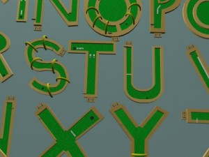 mini golf course alphabet az 3D Model