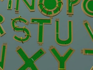 mini golf course alphabet az 3D Model