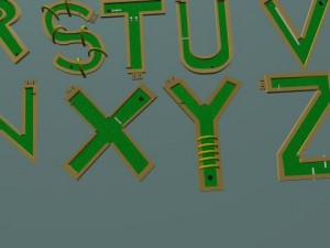 mini golf course alphabet az 3D Model