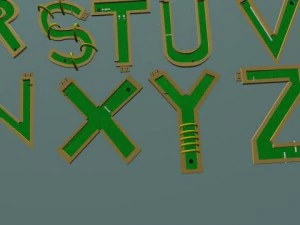 mini golf course alphabet az 3D Model